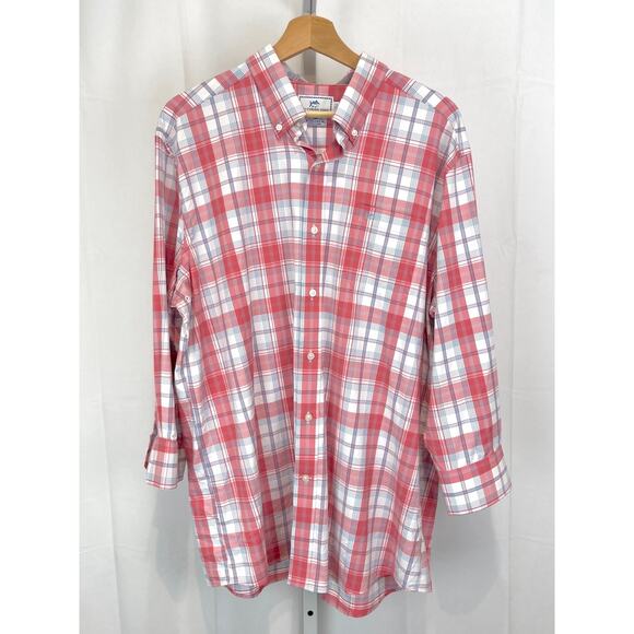 SOUTHERN TIDE Ormond Plaid Intercoastal Performance Sport Shirt Pink Size XL - Picture 9 of 9